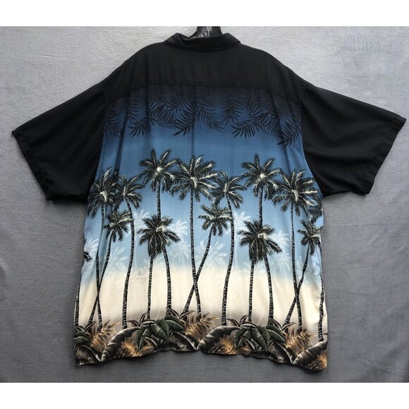 Basic Editions Button Up Shirt Men's Palm Trees 100% Rayon Short Sleeve Size 3XL - Picture 3 of 14